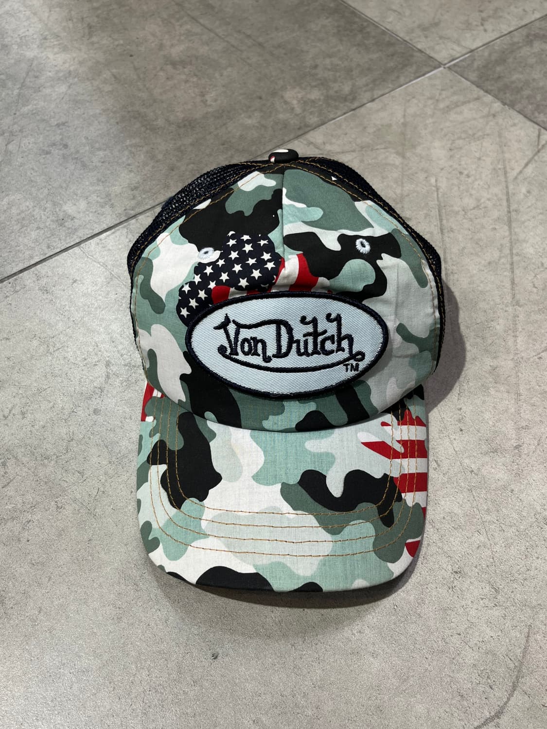 Von Dutch 본더치 카모 성조기 메쉬 볼캡 모자 상품이미지1