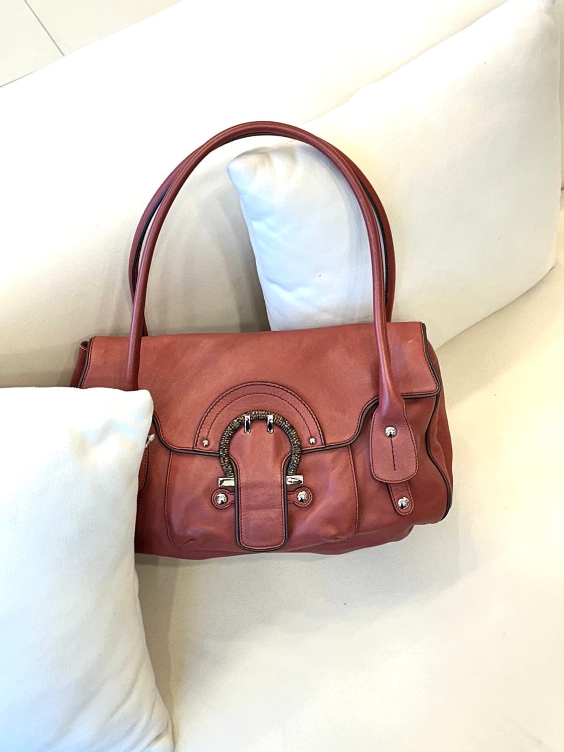 페라가모 브릭브라운 빈티지 숄더백 (정품) 상품이미지1