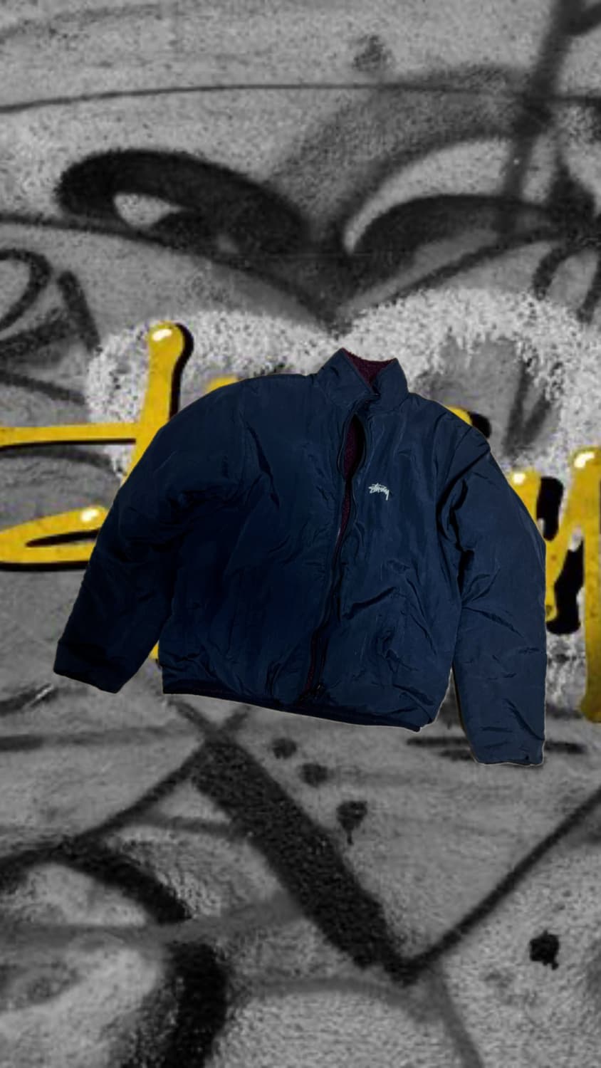 스투시 쉐르파 리버시블 버건디 L 상품이미지2