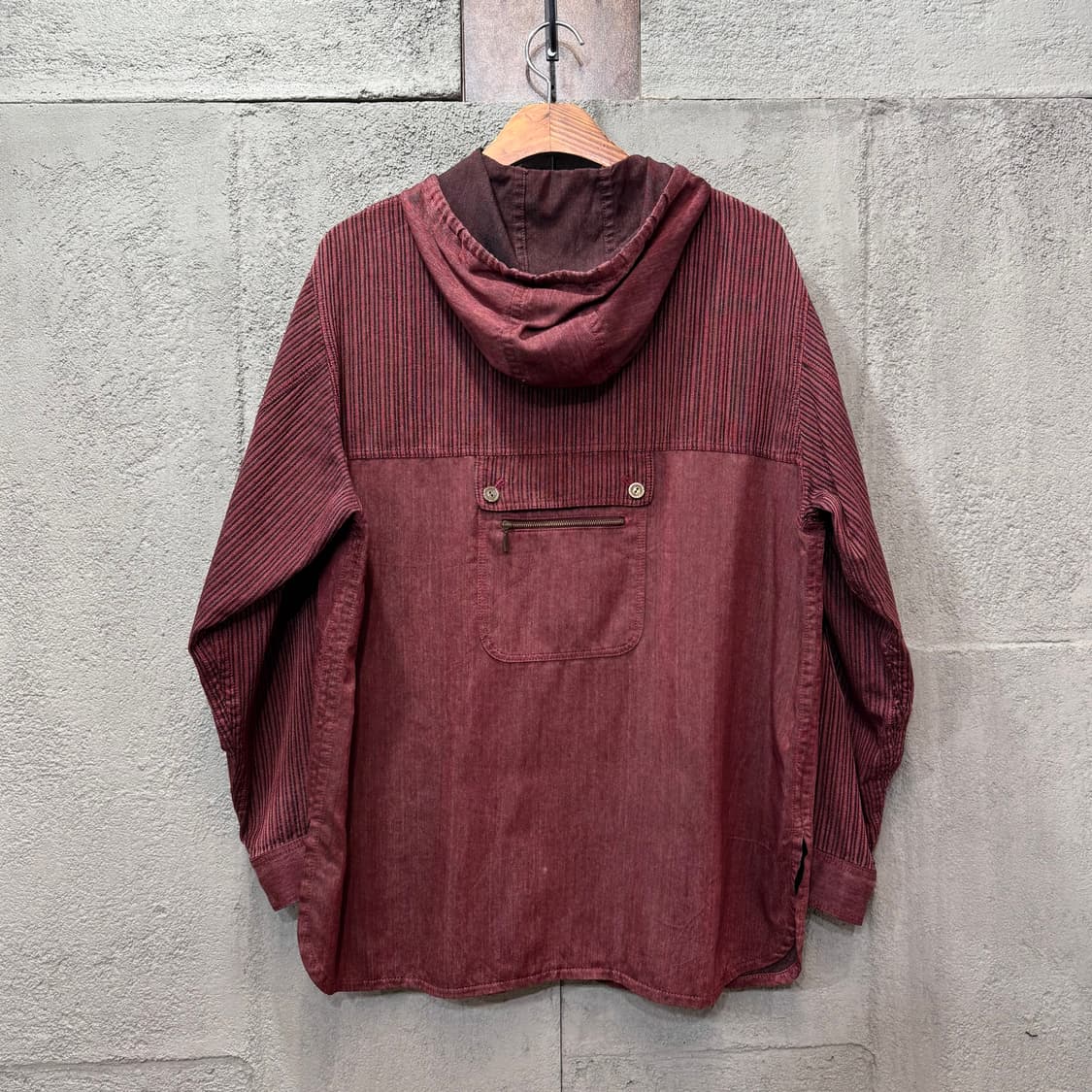 Romache 제팬 버건디 후드 셔츠 자켓 (L)   상품이미지6