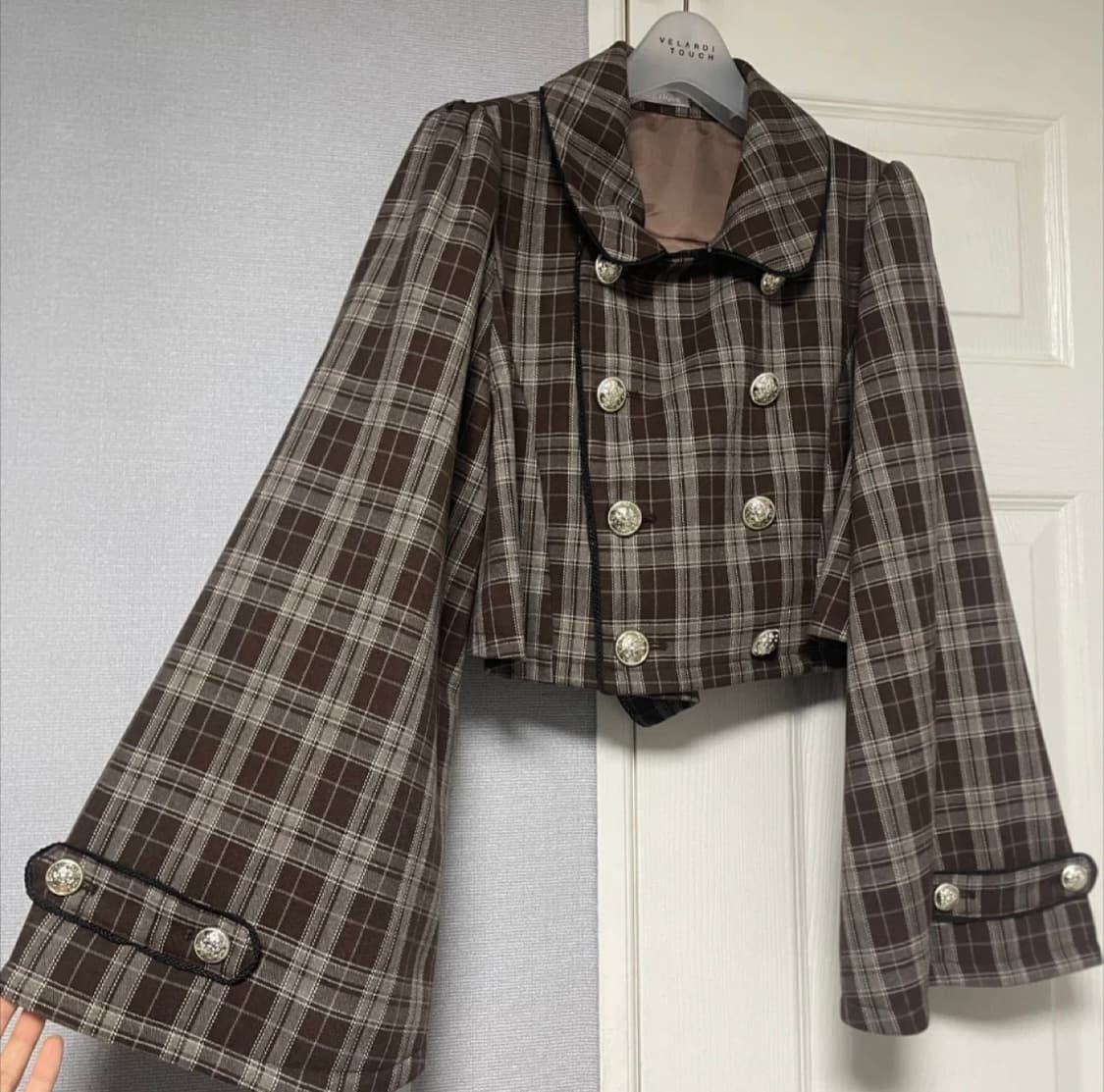 엑시즈팜 체크 은장 자켓 상품이미지1