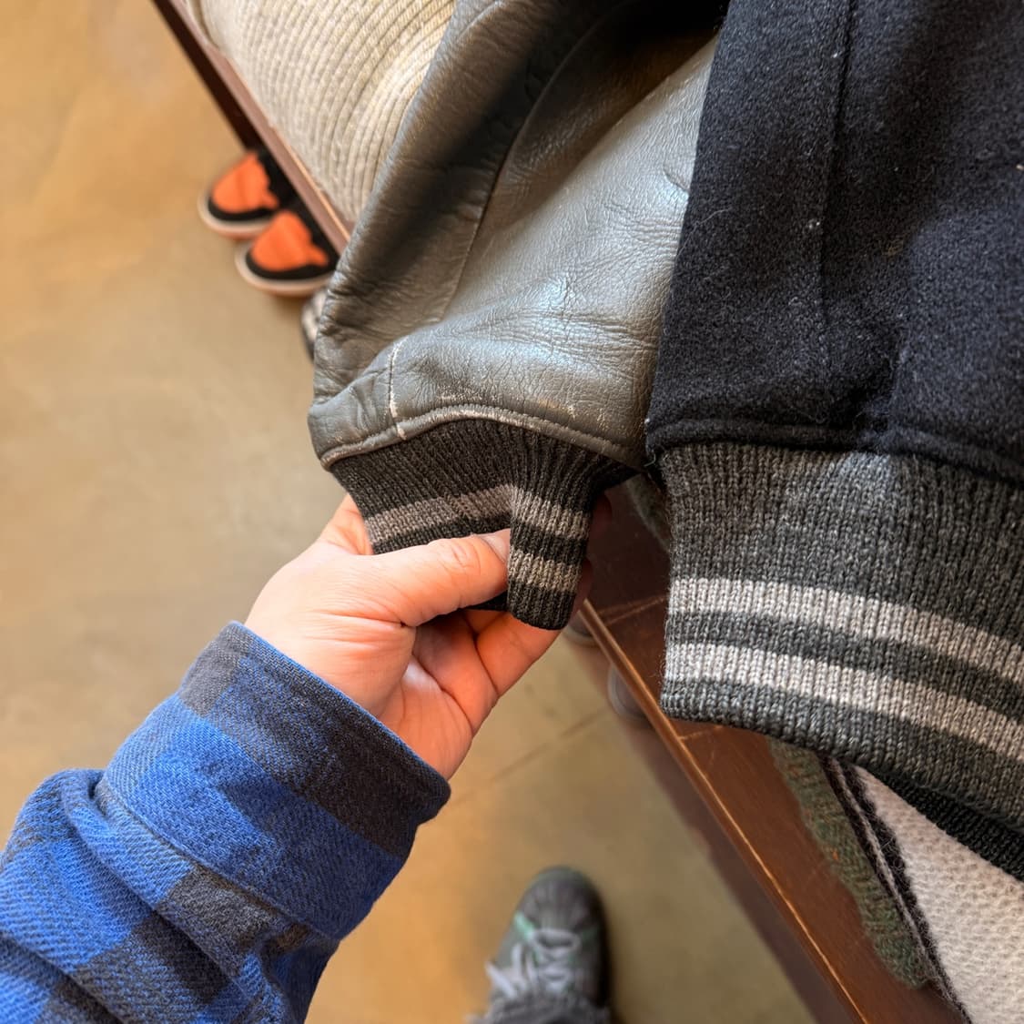 1983 맨즈 비기 타케오 키쿠치 카우레더 아카이브 바시티 자켓 M L 상품이미지3