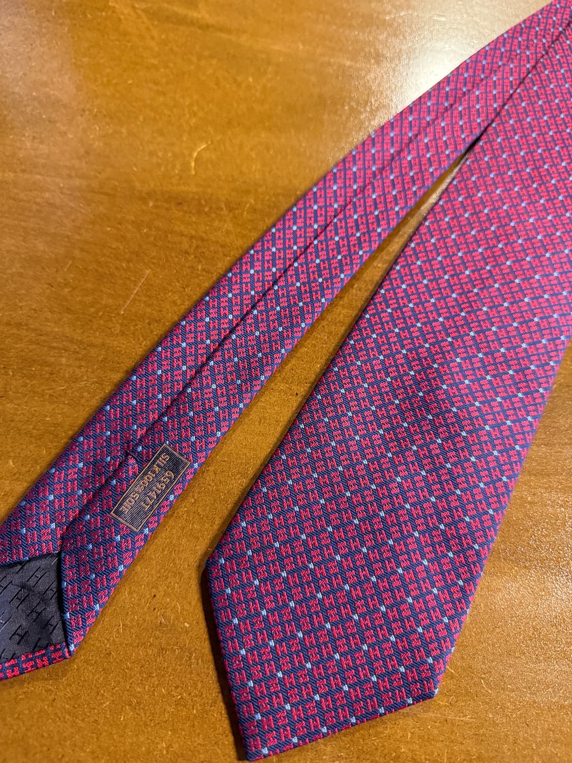 에르메스 H 로고 올오버 패턴 실크 넥타이 상품이미지3