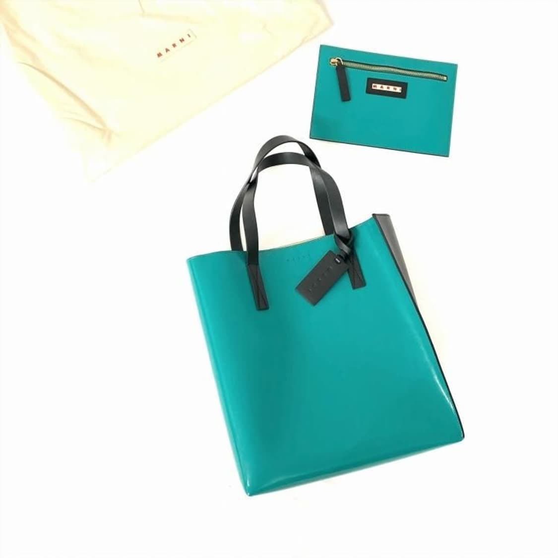 마르니 Marni 가죽 pvc 토트백, 클러치 세트 상품이미지7