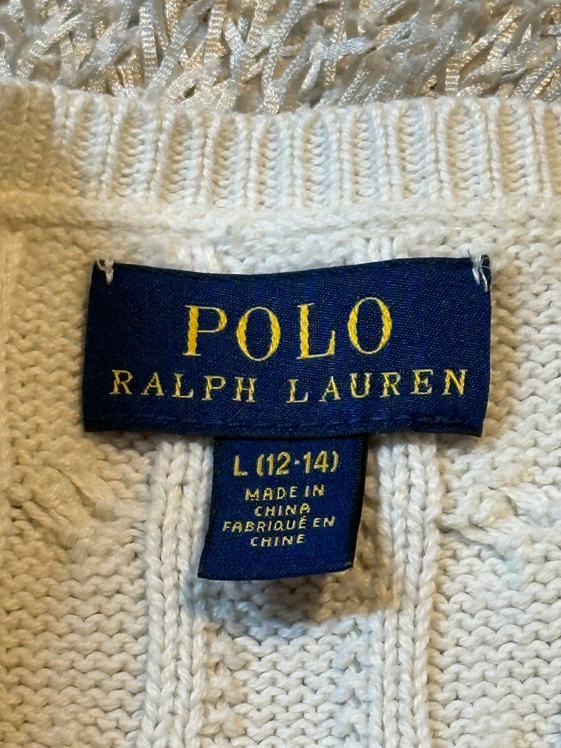 폴로 랄프로렌 걸즈 케이블 코튼 페플럼 가디건 아이보리 상품이미지5