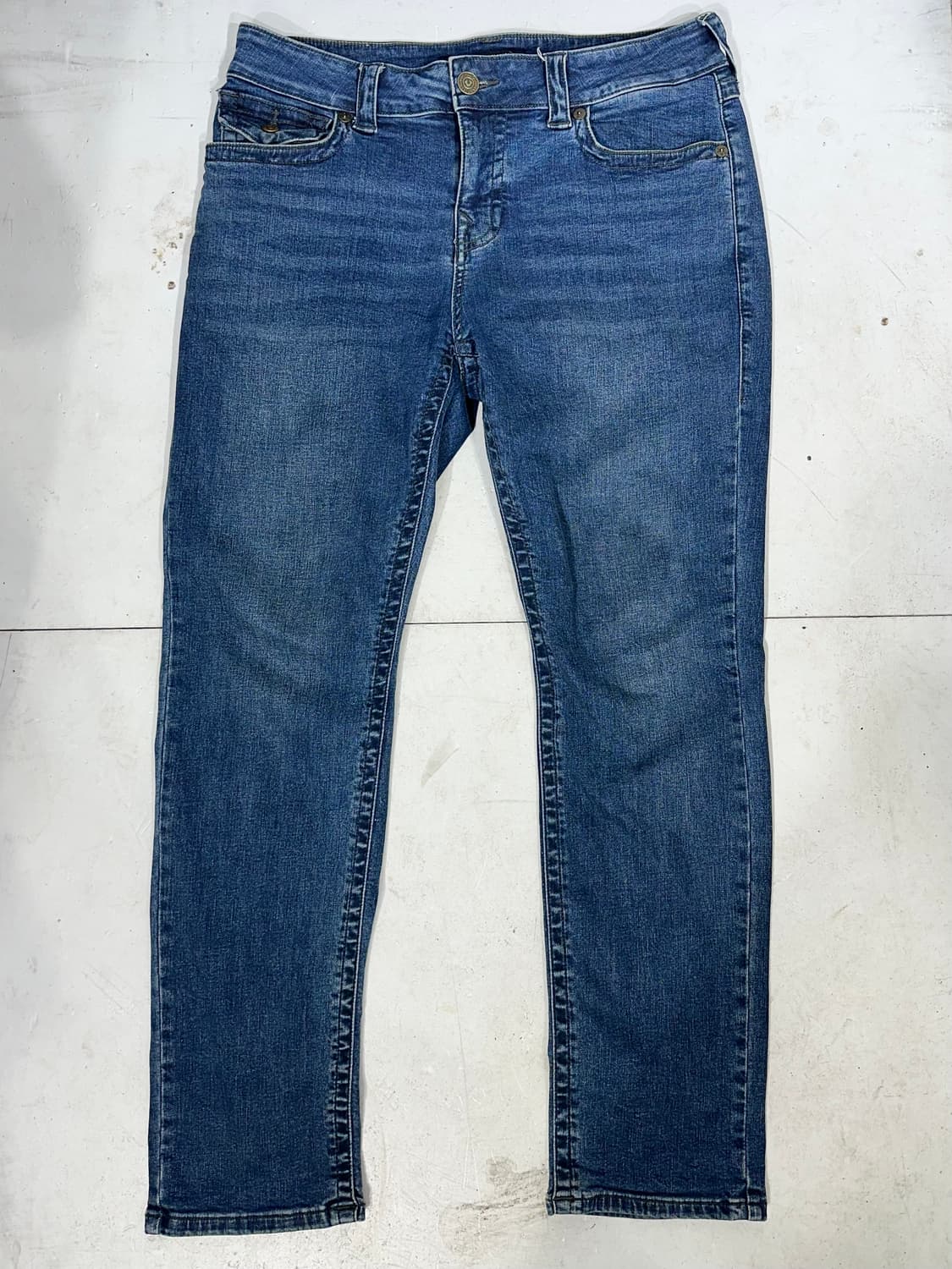 트루 릴리전 진청 빌리 미드 라이즈 스트레이트 데님 팬츠 청바지 34 상품이미지4