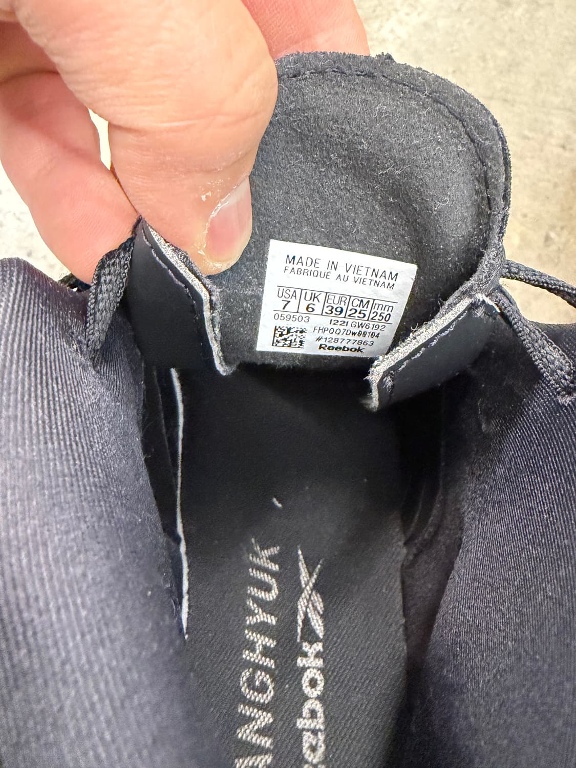 리복&강혁 콜라보 블랙 하이탑 운동화 250mm 상품이미지7