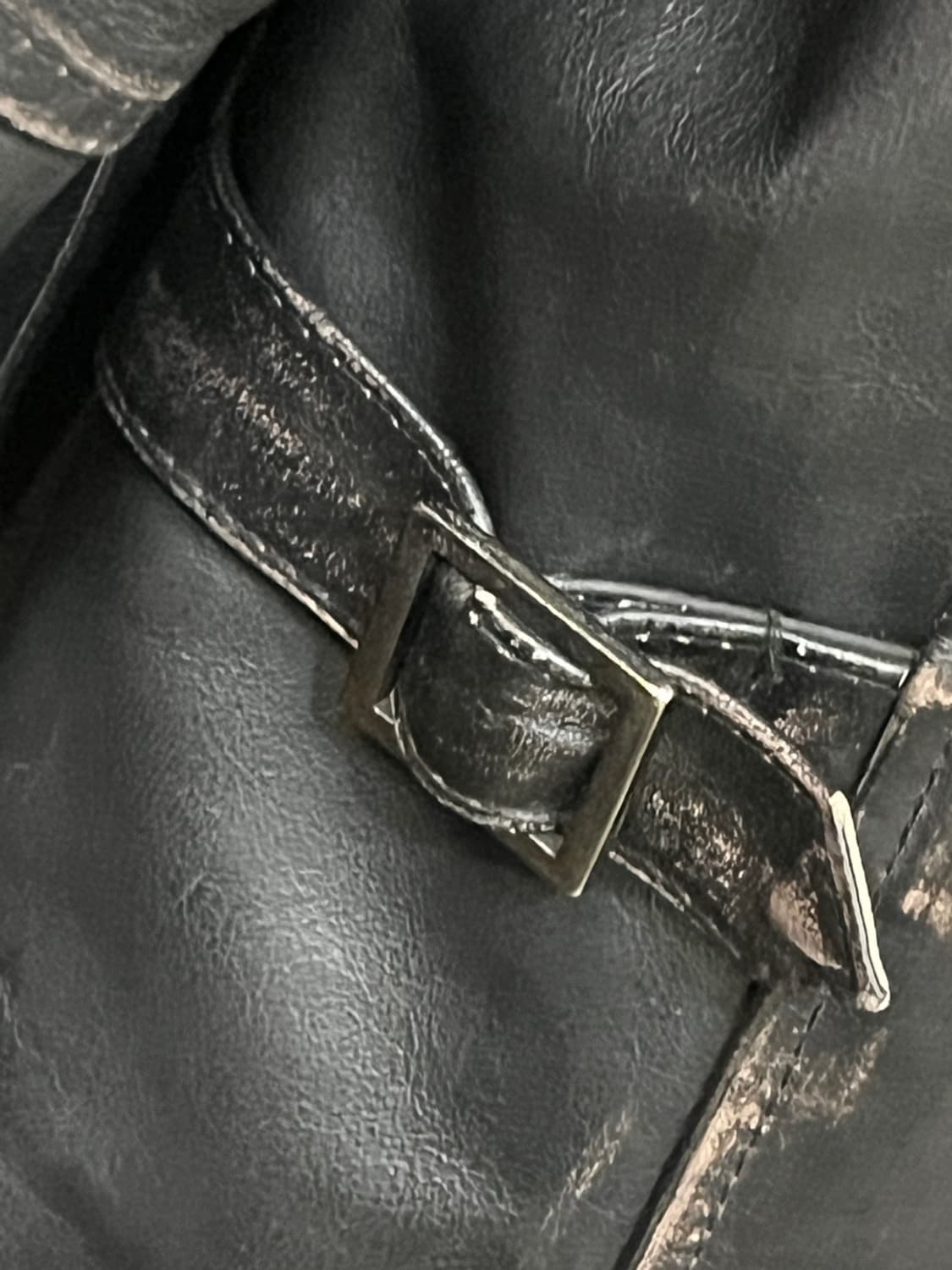 빈티지 디스트레스드 싱글 라이더 레더 자켓 상품이미지7