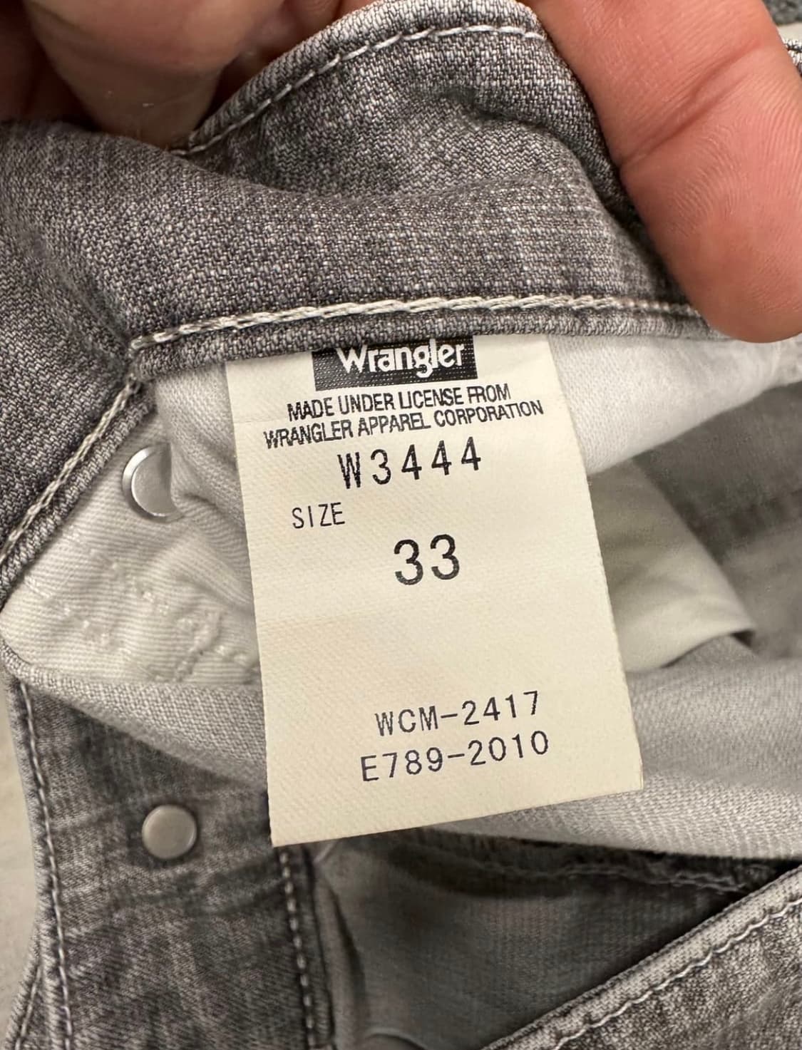 랭글러 빈티지 w3444 그레이 데님팬츠 상품이미지7