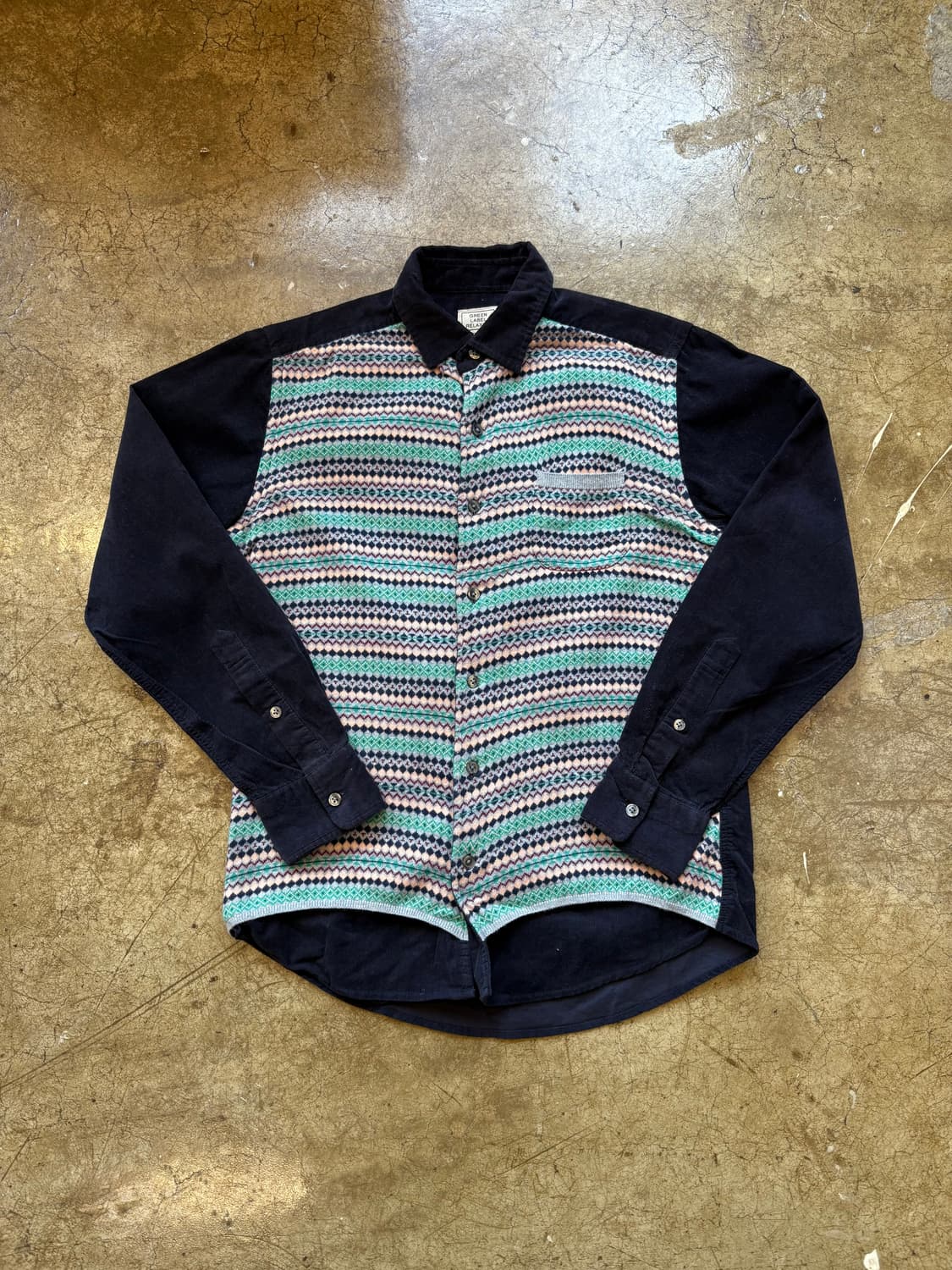 green label relaxing 에스닉 니트 코듀로이 셔츠 상품이미지1