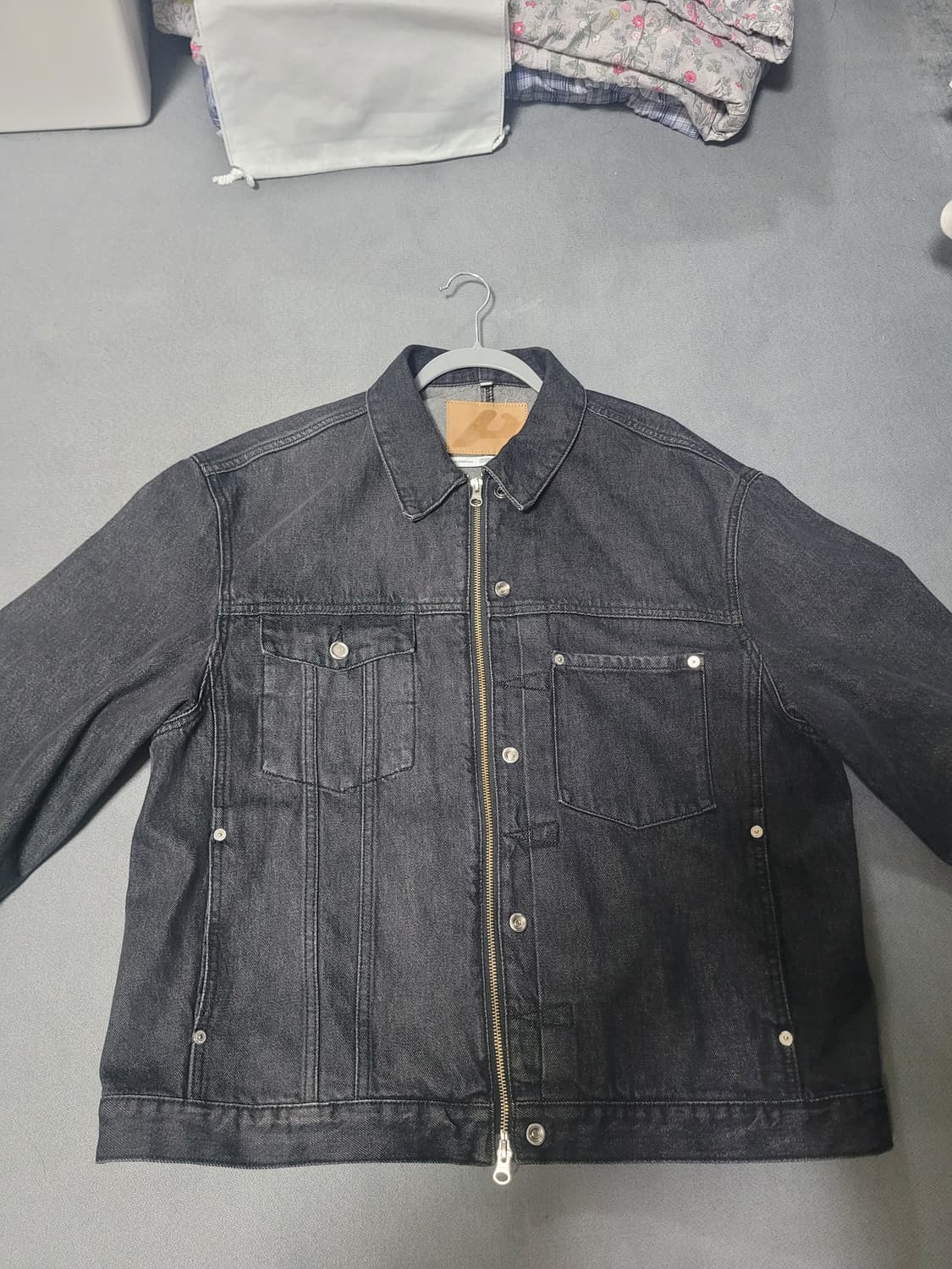 플랙 x 언어펙티드 트러커 자켓 블랙 L 상품이미지4