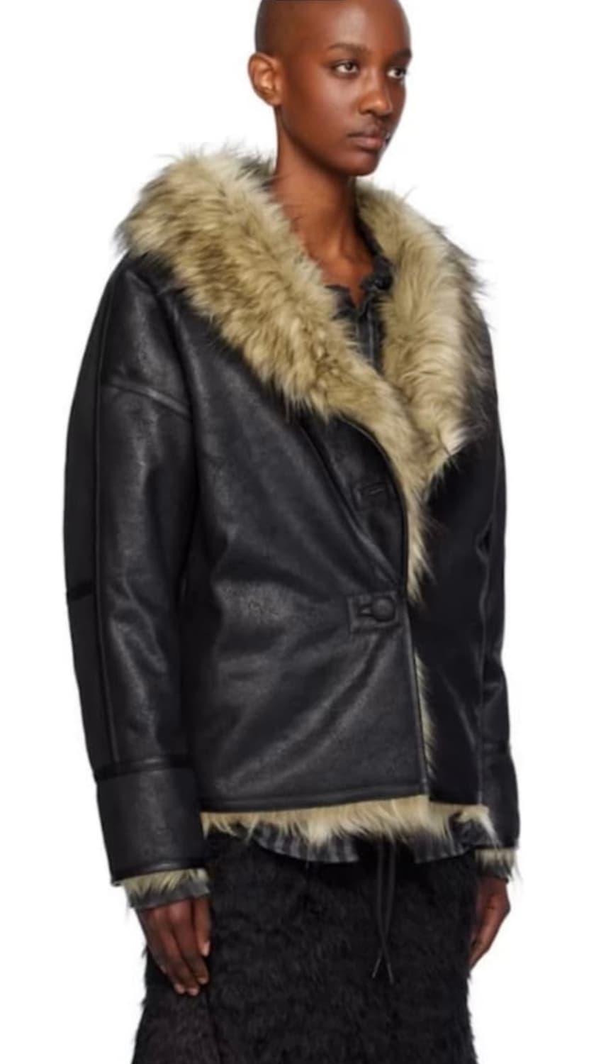 오픈와이와이 레더 퍼 자켓 S 상품이미지2