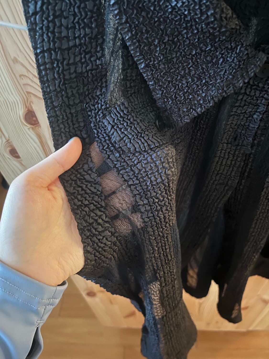 빈티지 스트라이프 시스루 버튼 나시 슬리브리스 상품이미지4