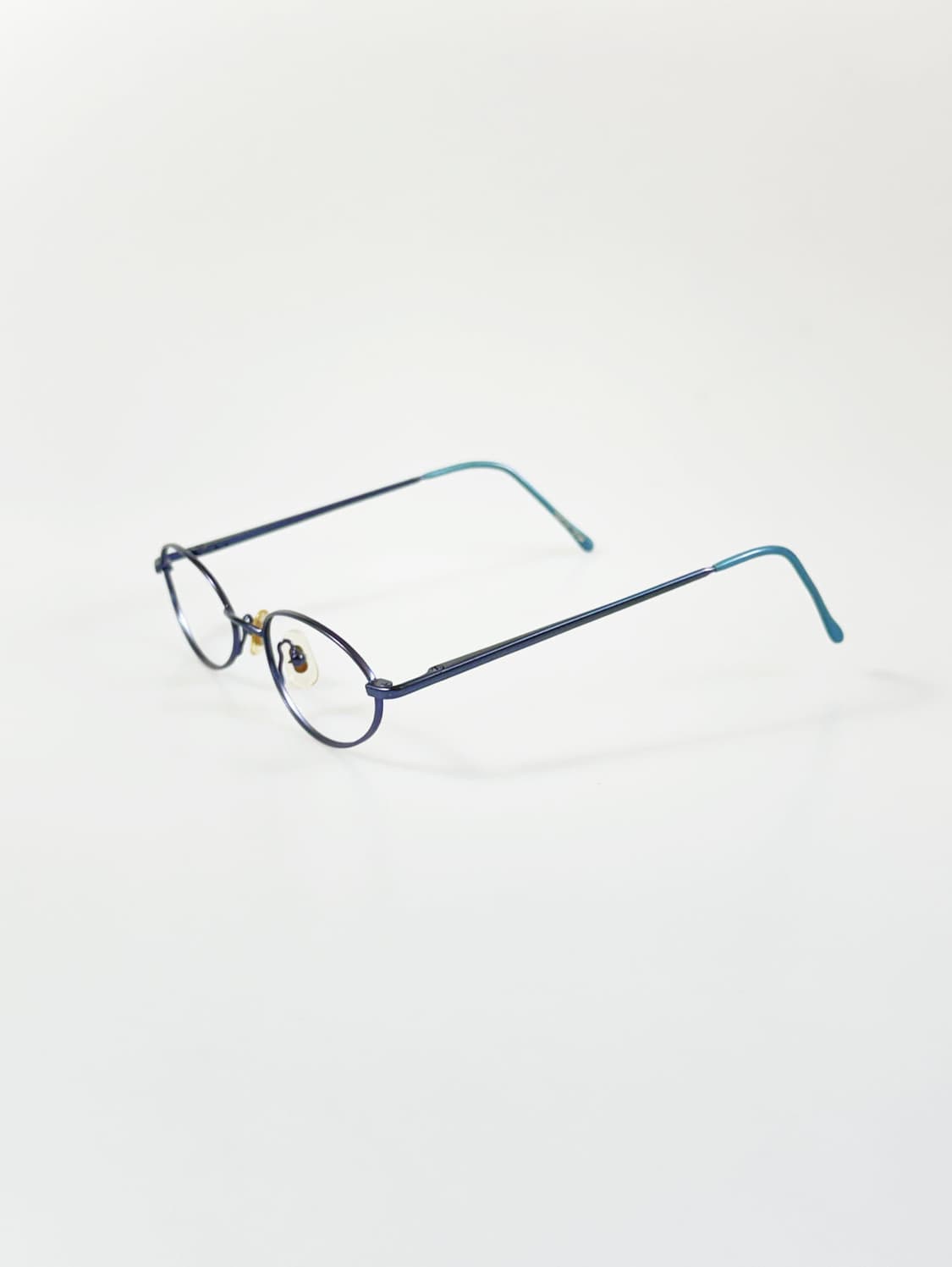 90s 네이비 앤 틸 슬림 오벌 프레임 빈티지 안경 상품이미지3