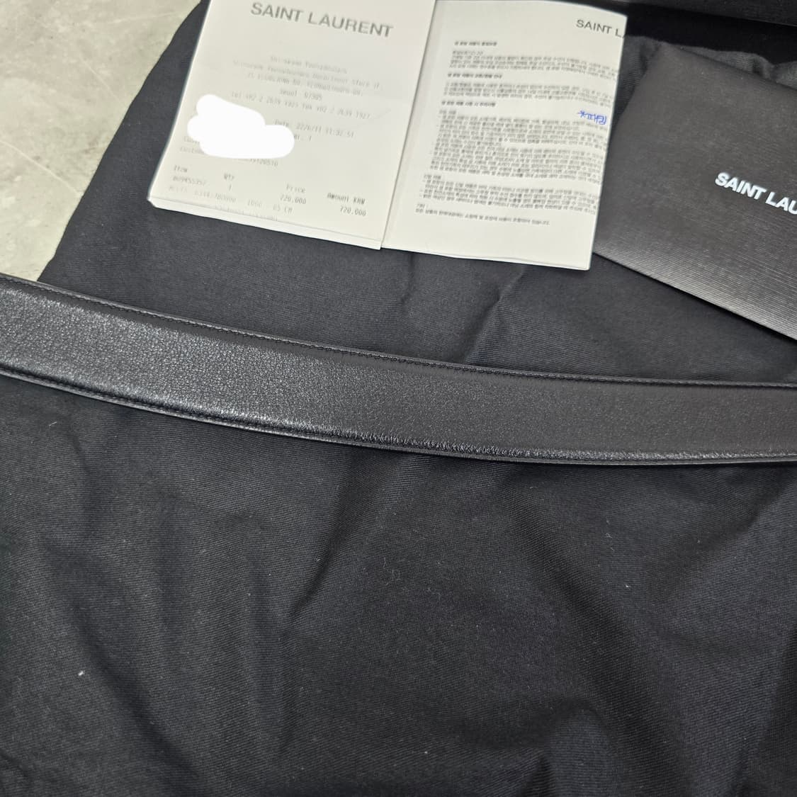 입생로랑 로고 벨트 90사이즈 판매 상품이미지5