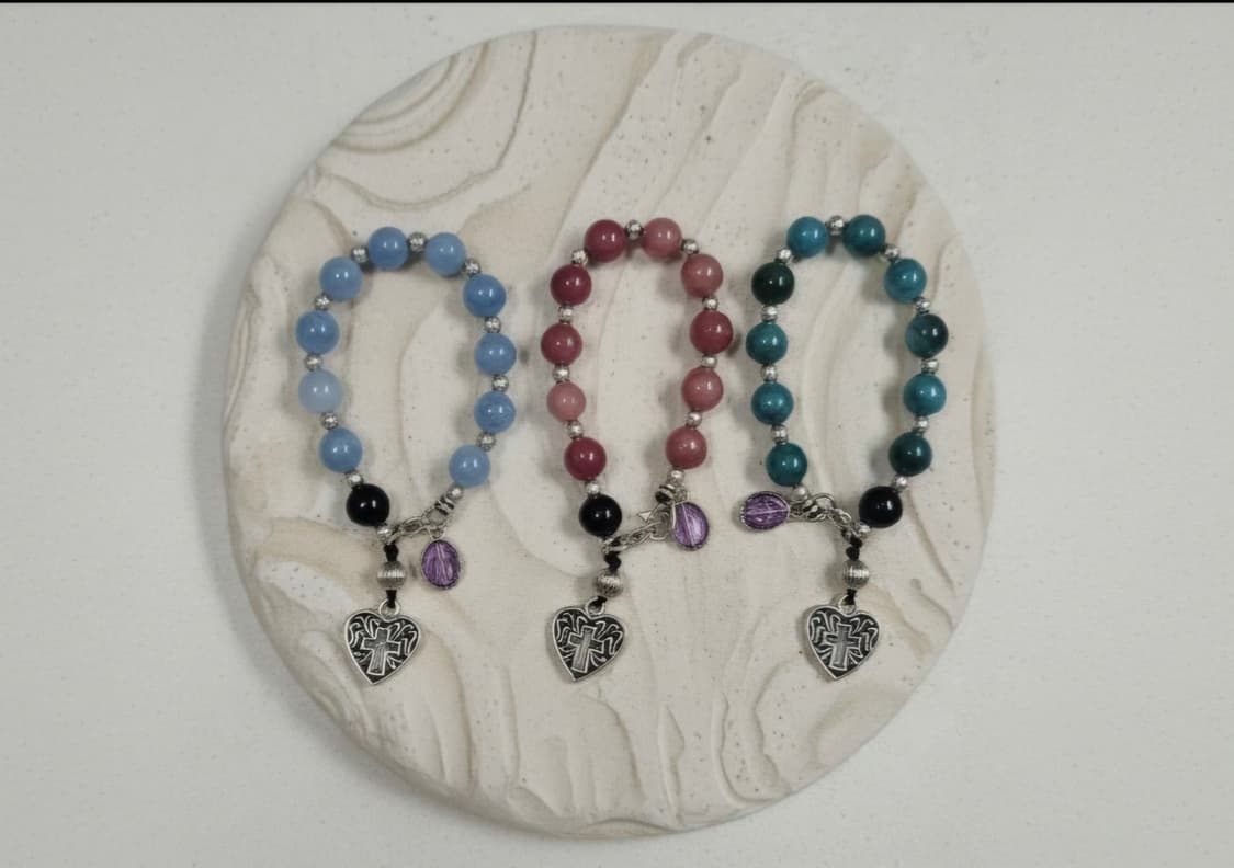 ✨핸드메이드 묵주 키링 (8mm 천연 원석 ) 상품이미지2