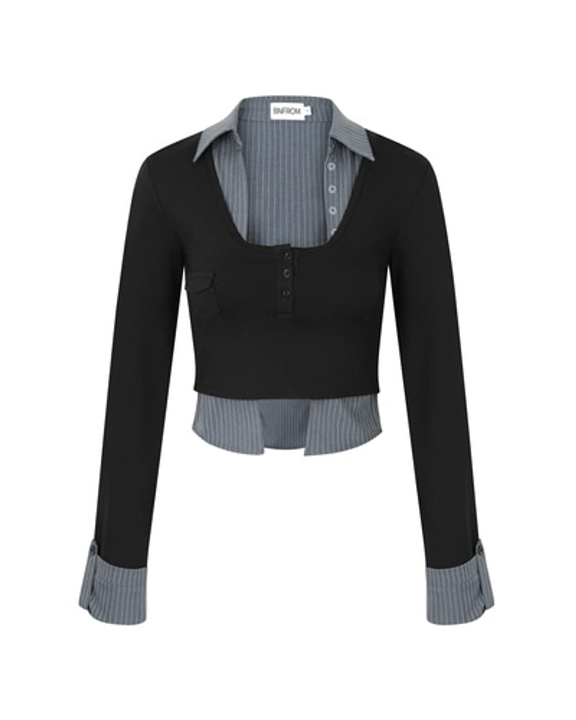 LAYERED SHIRT SLEEVE [BLACK] 사이즈 M 상품이미지1