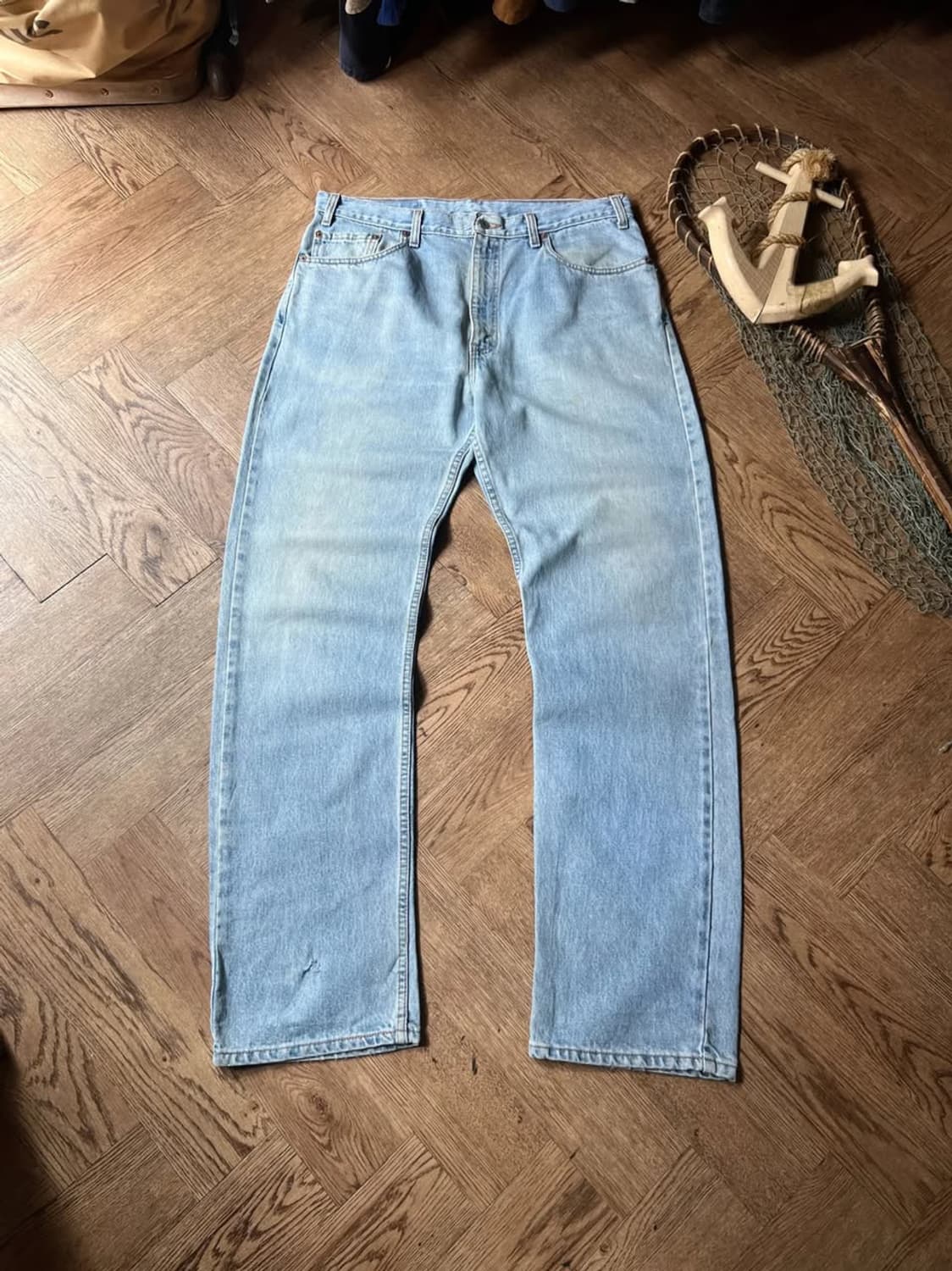 [38]90's 리바이스 USA Made 505 블랭크탭 더티워싱 데님 상품이미지1