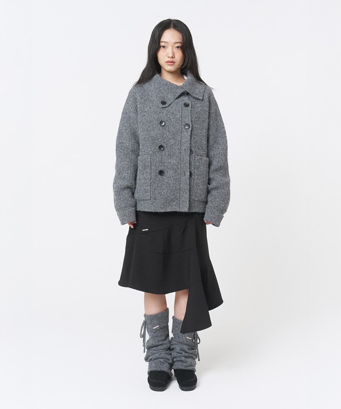 미세키서울 Double button bold knit GREY 상품이미지2