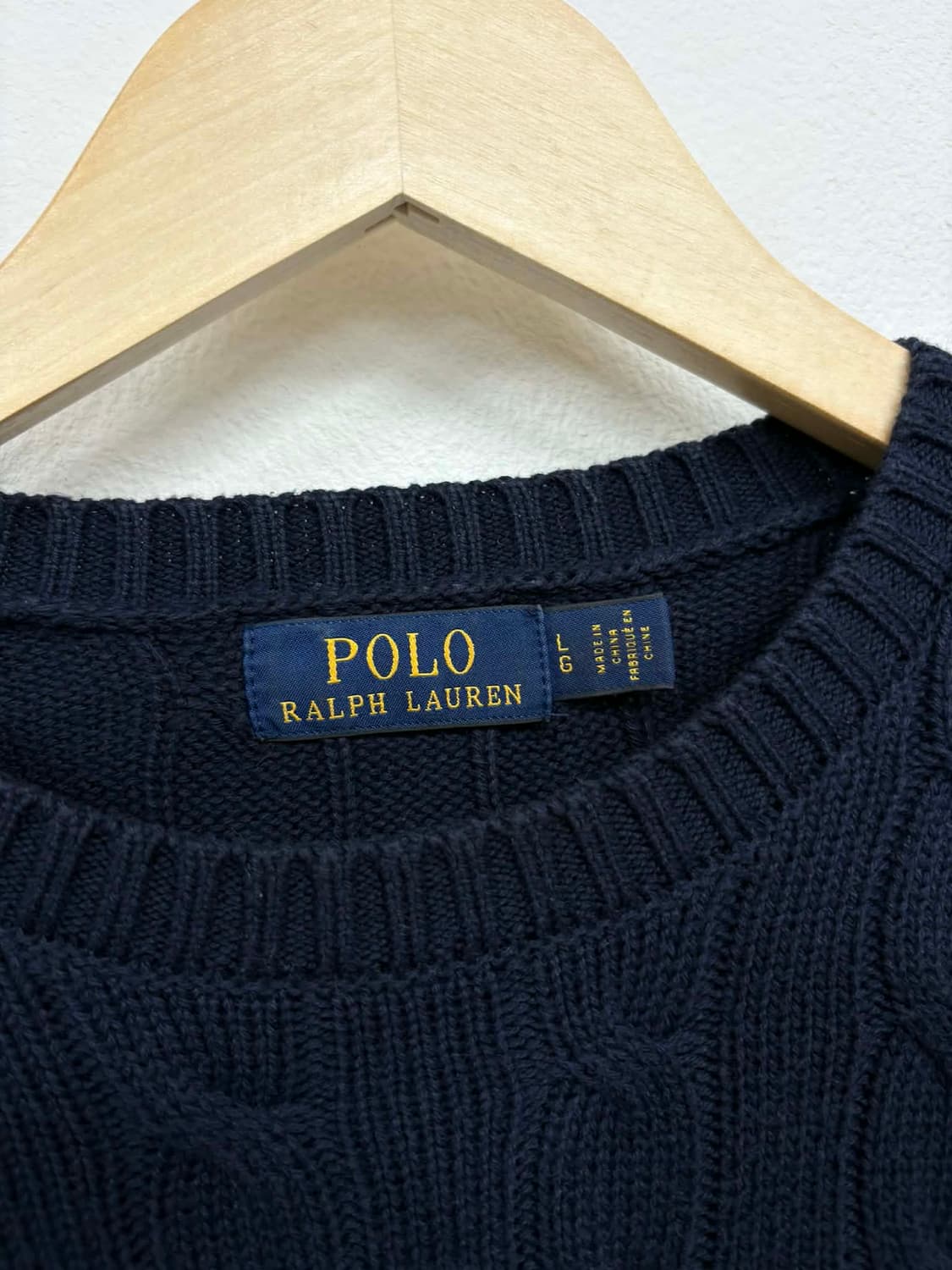 [L] 폴로 랄프로렌 네이비 케이블 코튼 니트 스웨터 상품이미지3