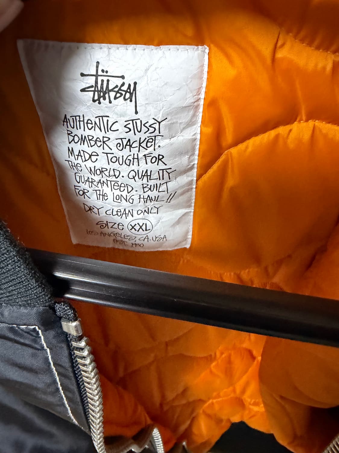 스투시 MA-1 봄버 자켓 블랙 XXL 상품이미지4