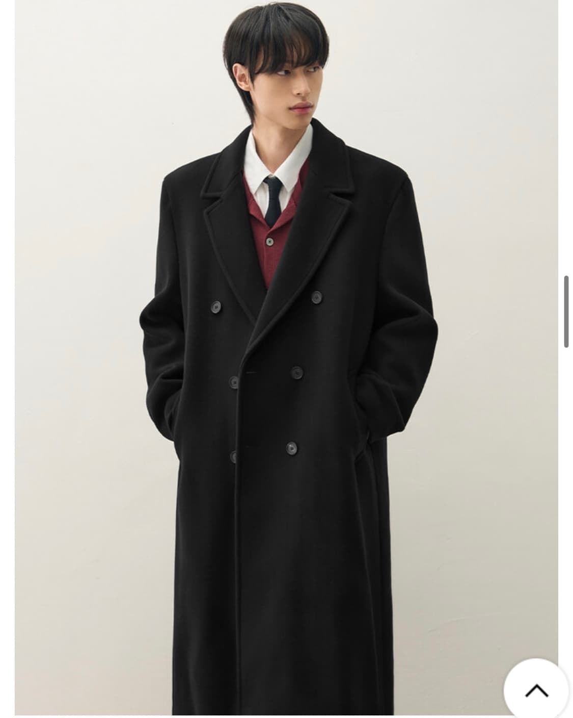 (L) 드로우핏 프리미어 울 더블 체스터 코트 [BLACK] 판매 상품이미지1