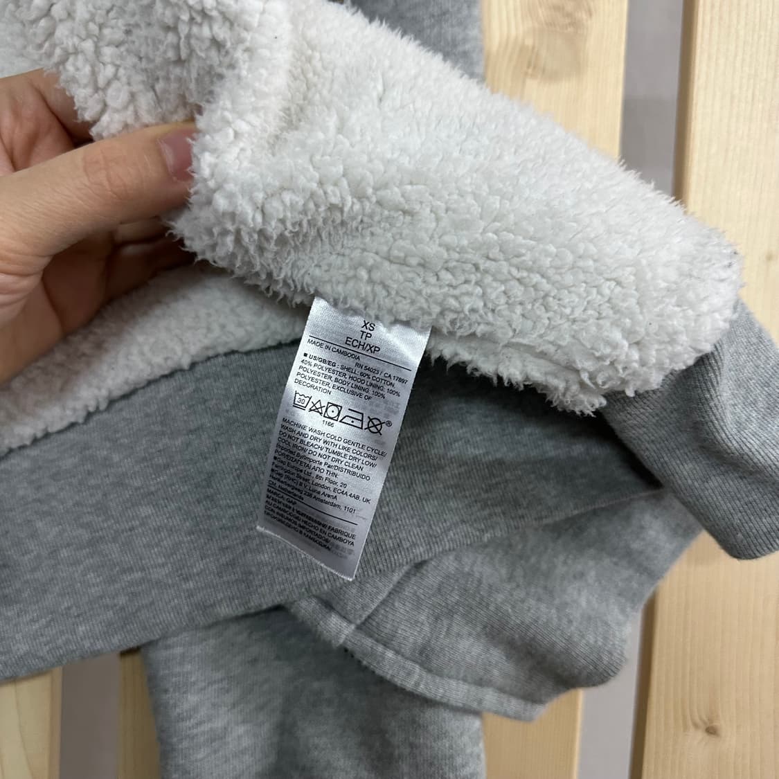(M) GAP 갭 그레이 양털 후드집업 상품이미지5