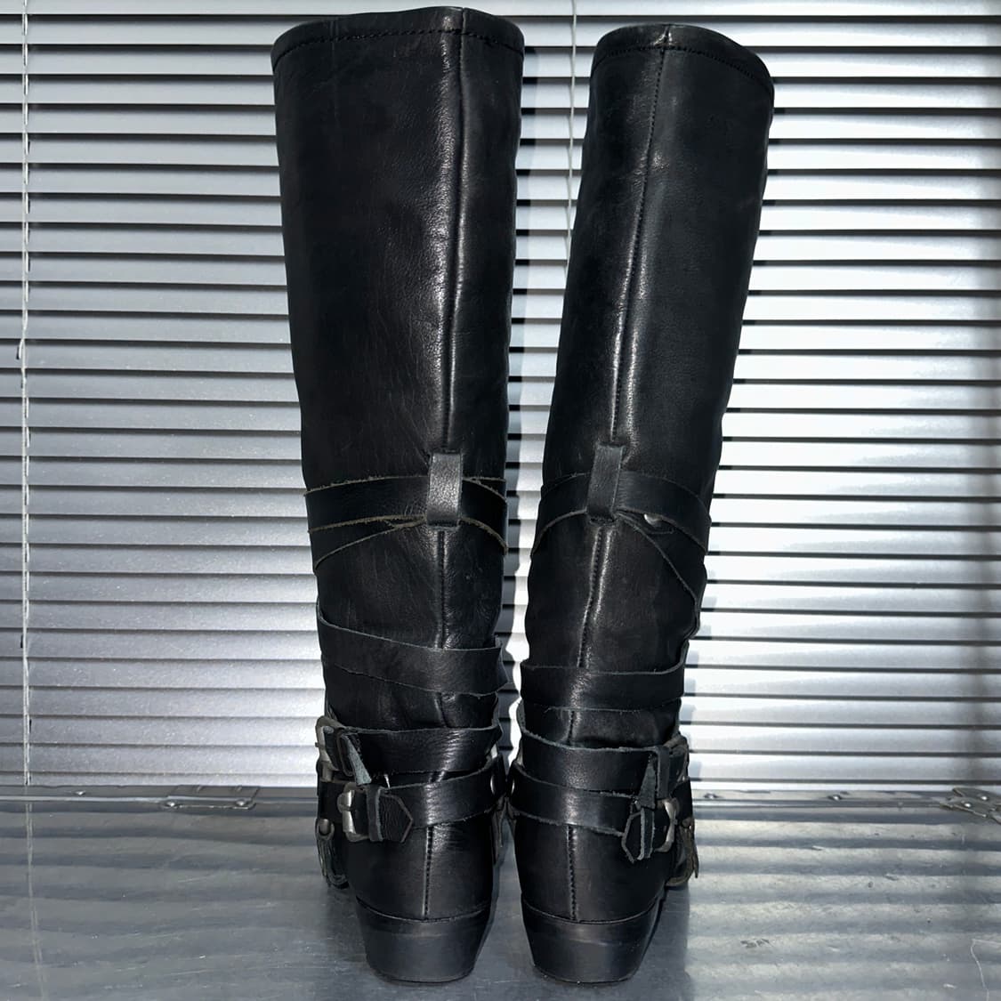 00s 미국 빈티지 가죽 본디지 롱 부츠 상품이미지4