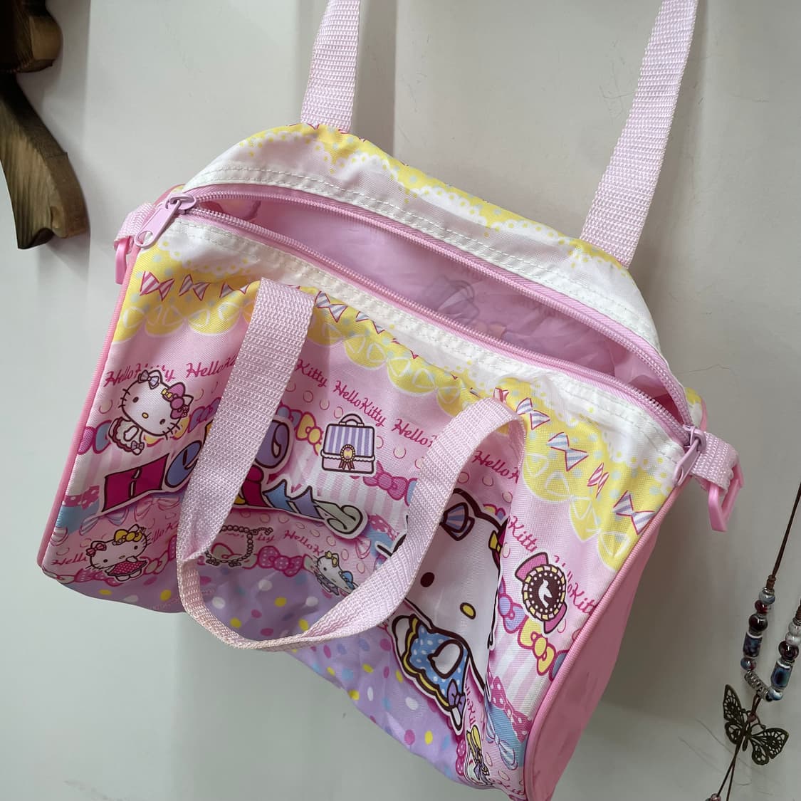 Hello Kitty 키치 핑크 프린팅 더플백 상품이미지5