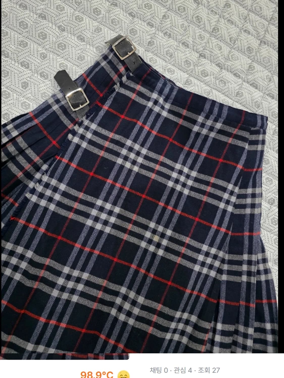 버버리 체크 랩 스커트 25~28 상품이미지4