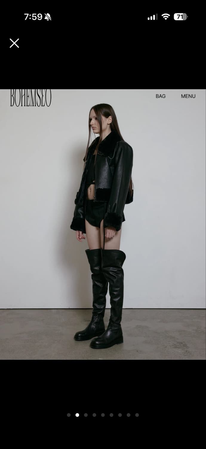 새상품) 보헤미안서울 보헴서 하이넥 무스탕 상품이미지8