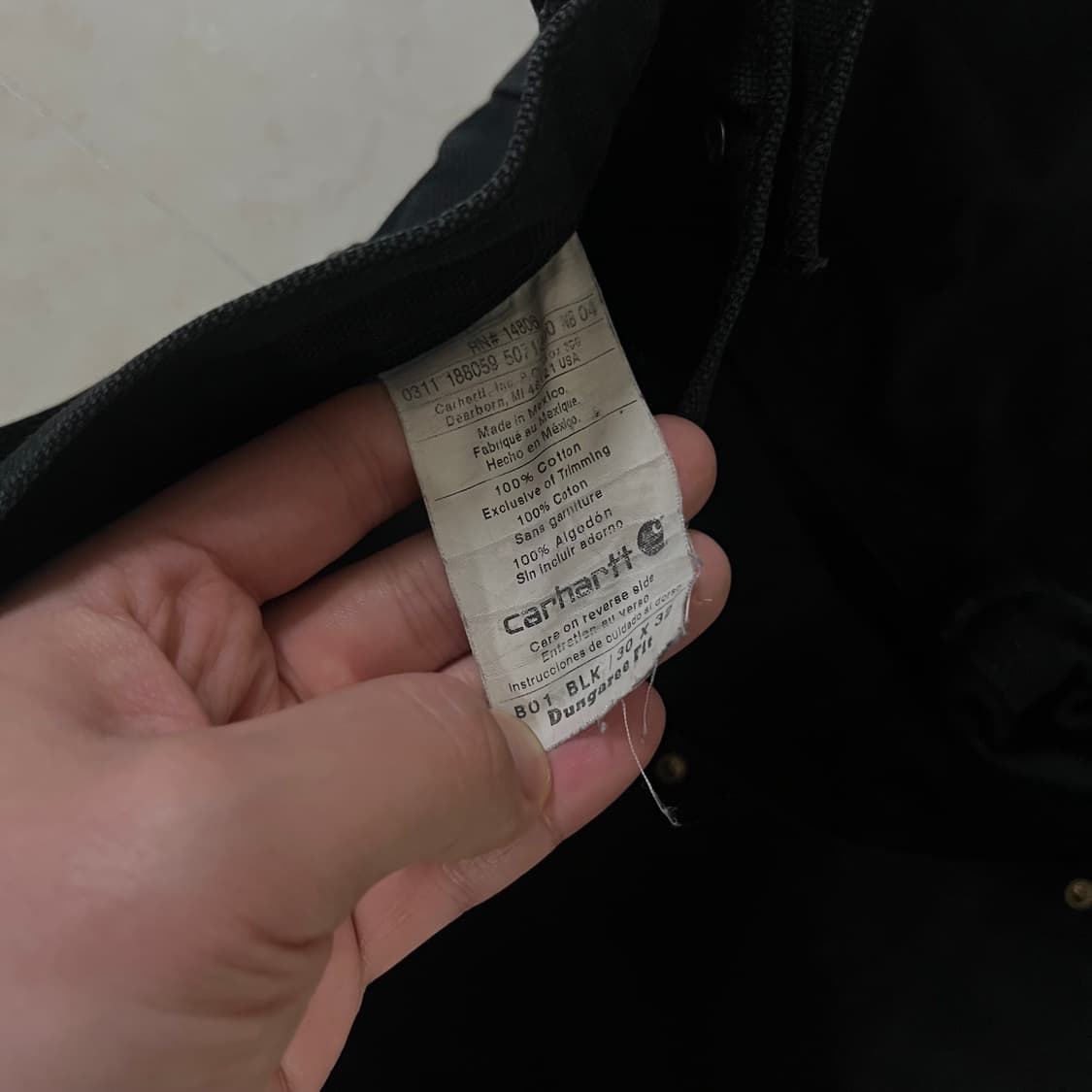 칼하트 럭싱글니 팬츠 블랙 30x32 상품이미지4