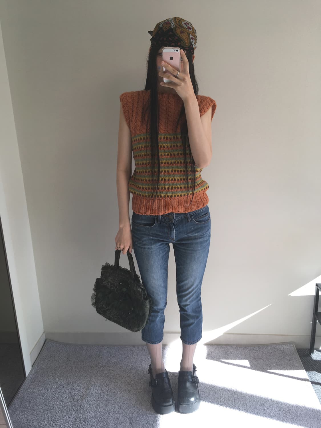 vintage cropped denim pants medium blue 상품이미지2