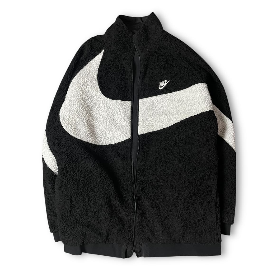 나이키 빅스우시 블랙 화이트 뽀글이 리버시블 집업 자켓 M 상품이미지1