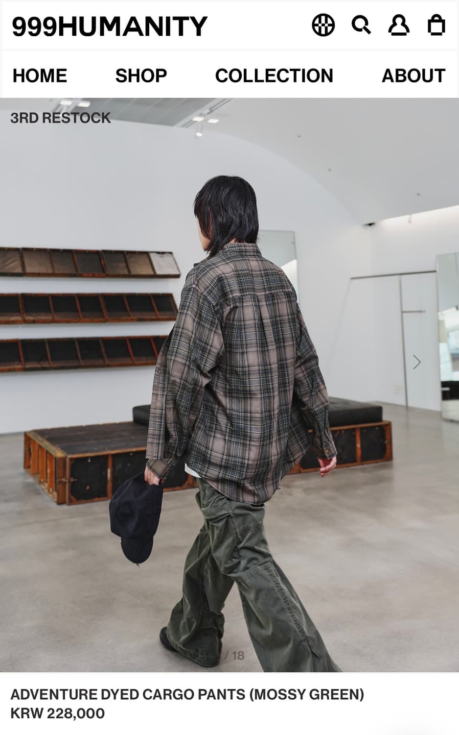 999humanity 카고팬츠 그린 상품이미지3
