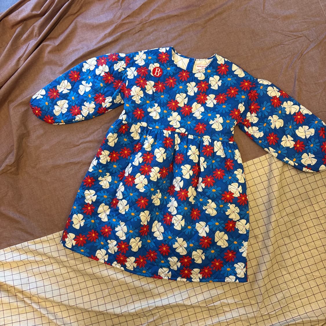 베베드피노 플라워 퀄팅 누빔 원피스 (130)   상품이미지1