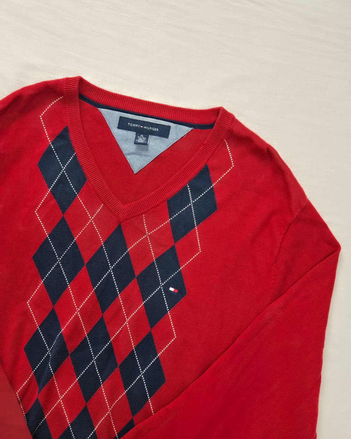 타미힐피거 클래식 아가일 브이넥 니트 상품이미지3