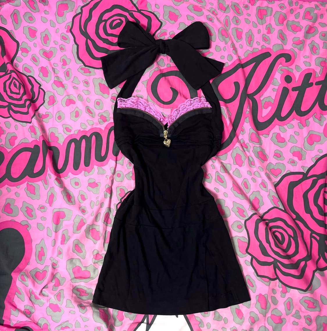 MA*RS마즈 블랙핑크 프릴레이스 홀터 원피스 핀터 히메 오네갸루 아게하 상품이미지1