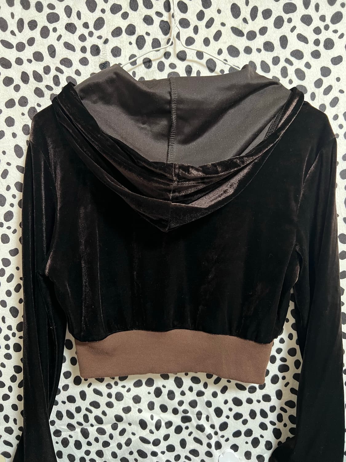 브라운 벨벳 벨루아 크롭 투피스 트레이닝 셋업  상품이미지3