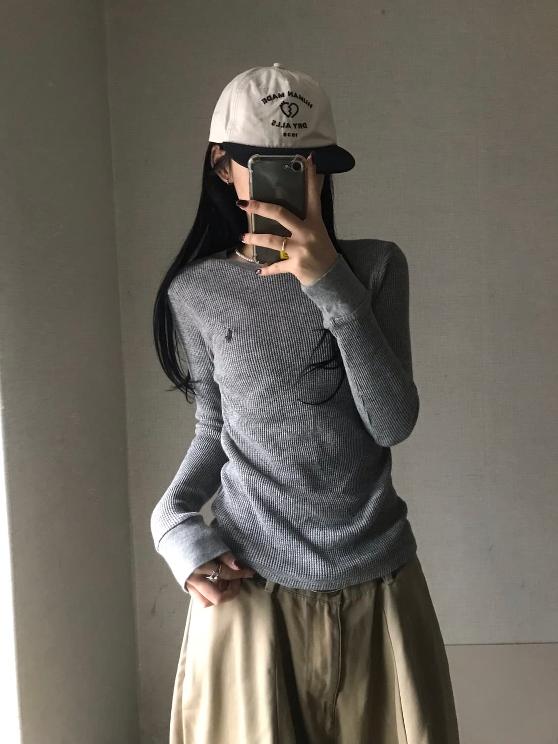 폴로 그레이 와플 롱슬리브 상품이미지3