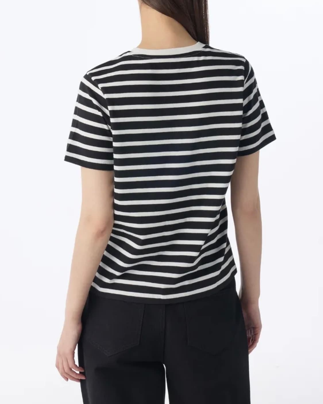 무신사 스탠다드 우먼즈 브레톤 스트라이프 크루 넥 티셔츠 XS 상품이미지2
