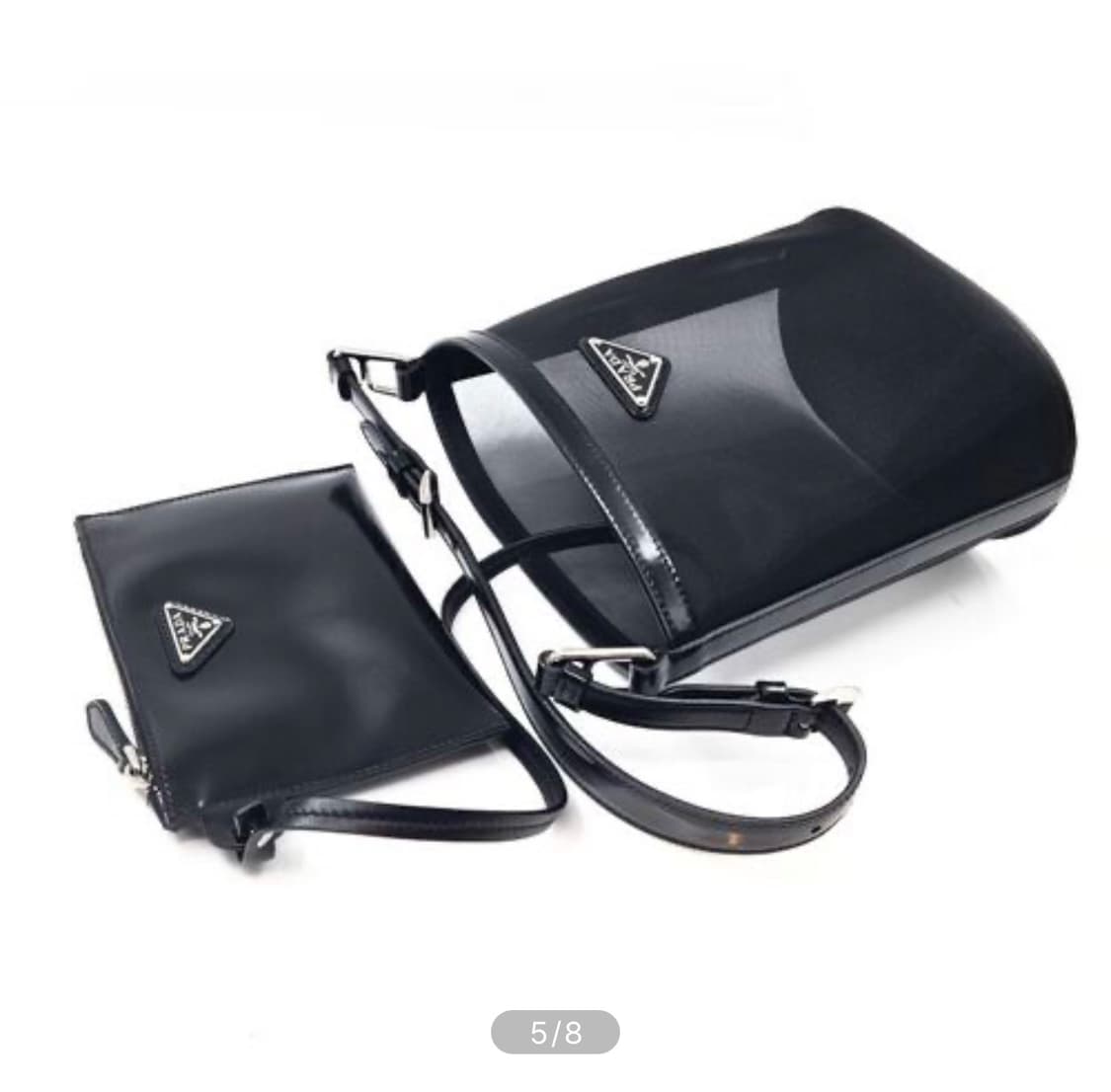 정품 프라다 폴카 메쉬 2way 버킷백 상품이미지5