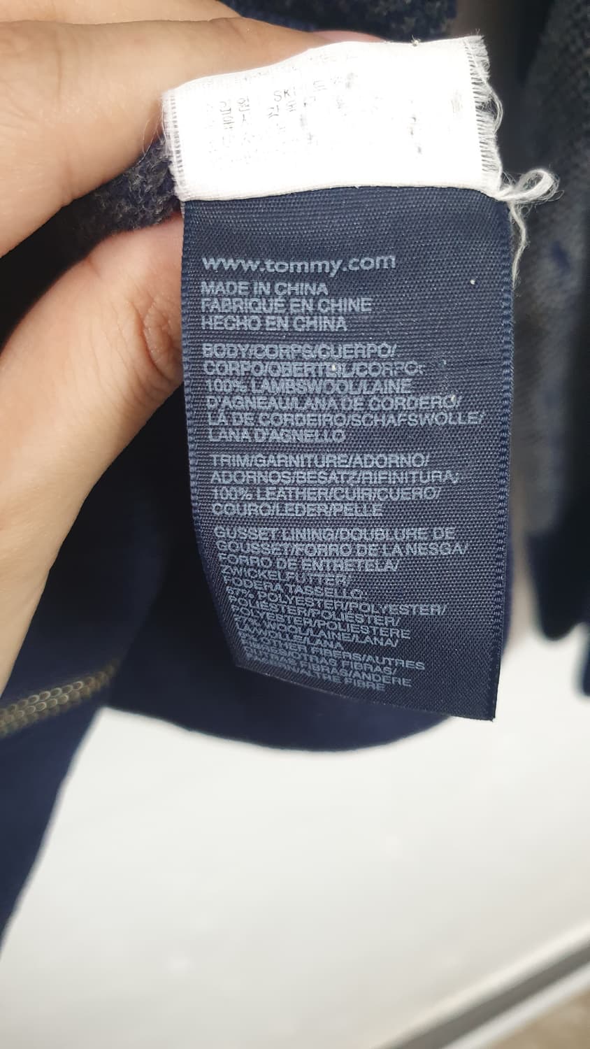 TOMMY HILFIGER 타미힐피거 네이비 울 100% 가디건 상품이미지3
