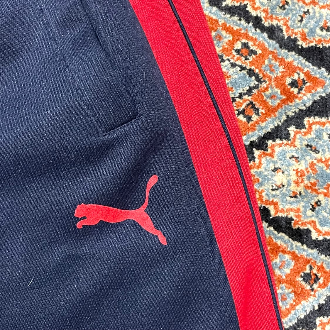 푸마 PUMA 네이비 레드배색 트랙팬츠 트레이닝바지 일자핏 남성 XL 상품이미지5