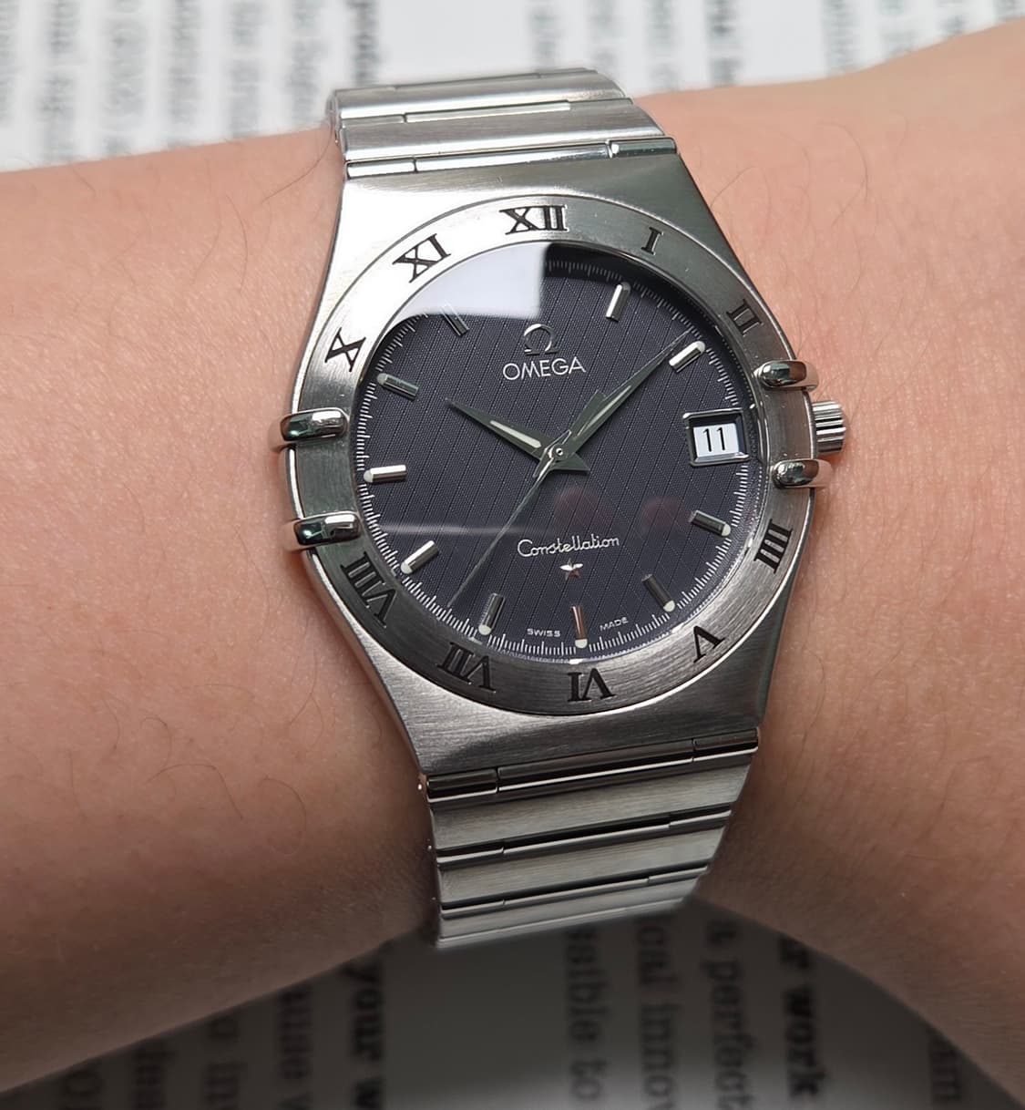 오메가 컨스틸레이션 별로고 격자 블랙판 쿼츠 브레이슬릿 ver. 상품이미지10