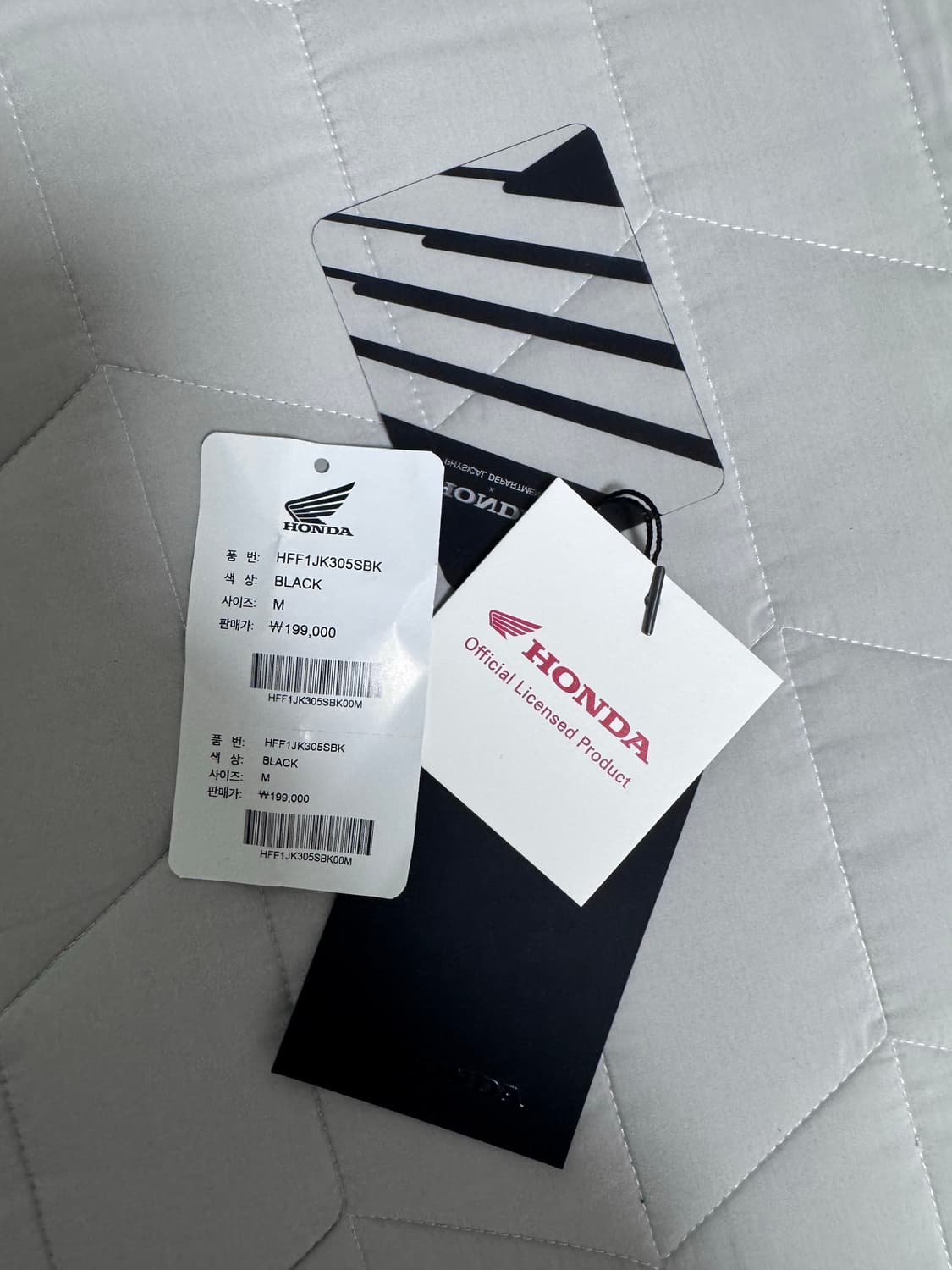 혼다 모터사이클 파이핑 블루종 레이싱 자켓 블랙 M 상품이미지3