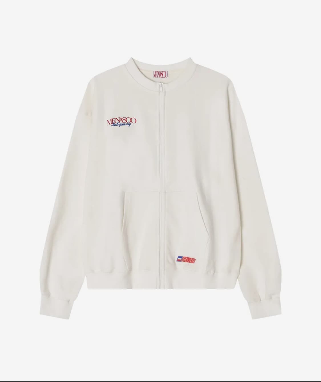 미나수 집업 가디건 화이트 상품이미지1