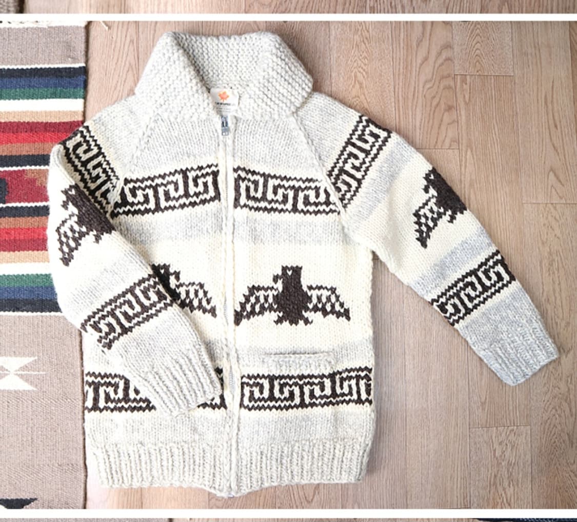 캐나다 핸드메이드 양모100% 인디언 코위찬 스웨터 cowichan

 상품이미지5