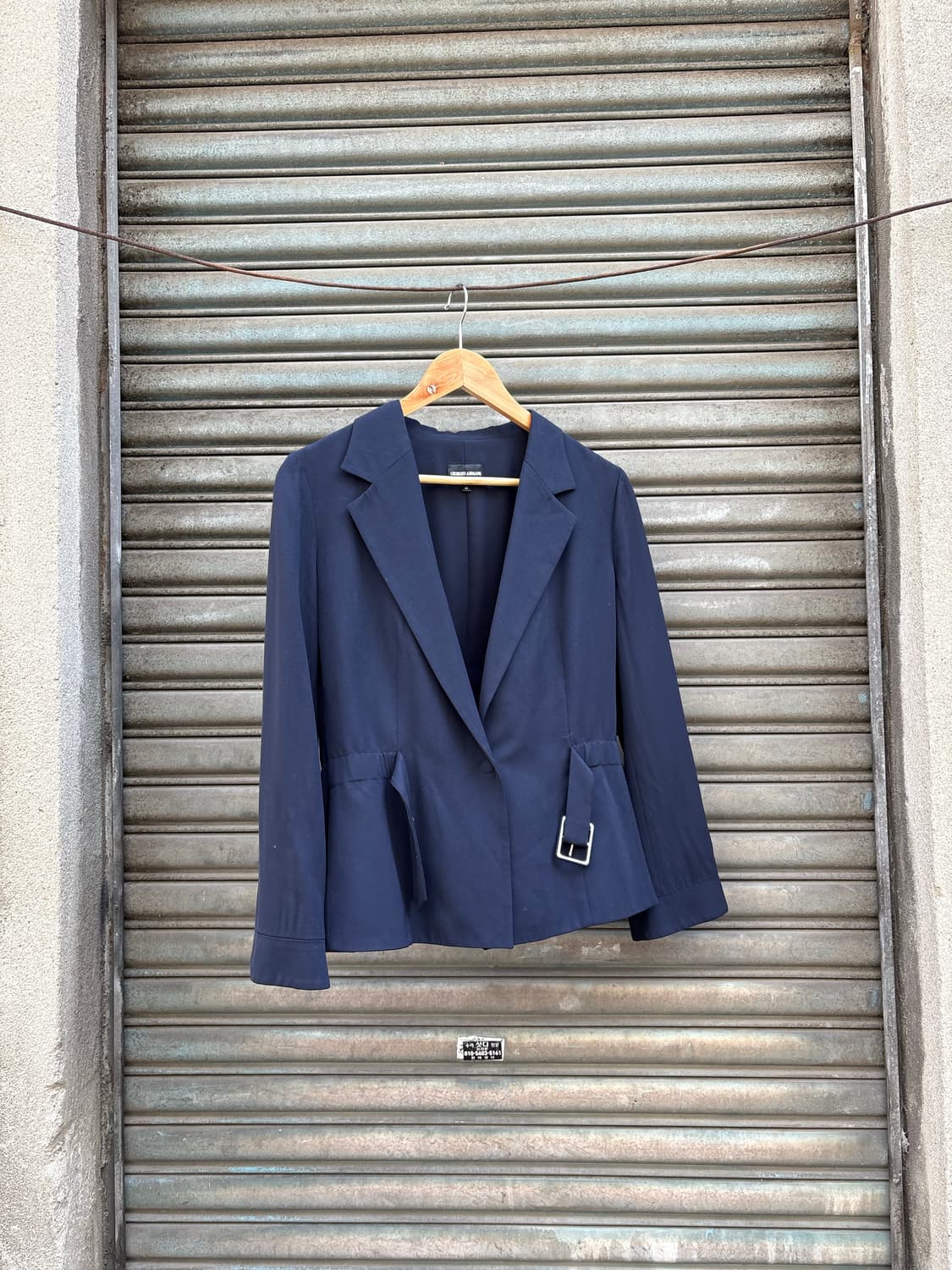 Giorgio armani 조르지오 알마니 네이비 벨트 블레이저 상품이미지1
