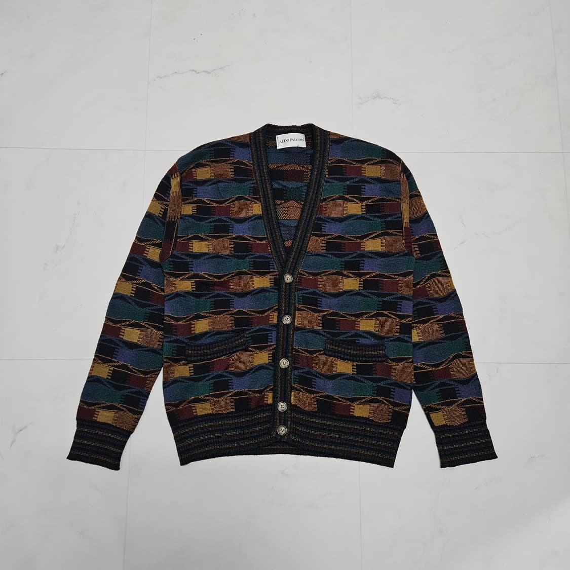 95-100) 이태리제 빈티지 패턴 니트 가디건 쿠지맛 상품이미지2